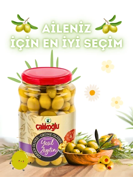 Çalıkoğlu Doğal Biberli Yeşil Zeytin 1 kg (181-200) - 2