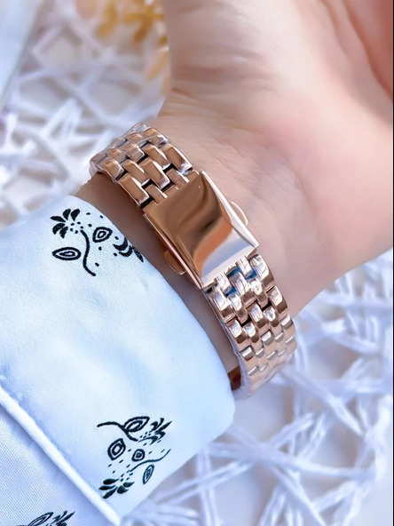 Ferro Rose Gold Renk 3 Atm Suya Dayanıklı Çelik Kordon Özel Tasarım Kadın Kol Saati BF2720AWT - Resim 3