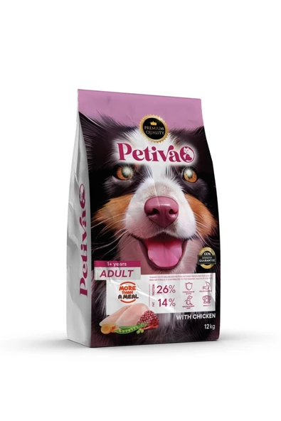 Petiva Yetişkin Tavuklu Köpek Maması 12 Kg