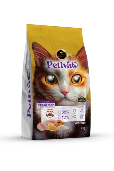 Petiva Kısırlaştırılmış Balıklı Kedi Maması 7 Kg