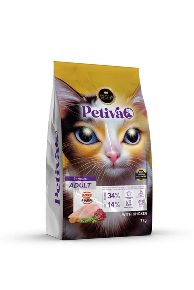 Petiva Yetişkin Tavuklu Kedi Maması 7 Kg