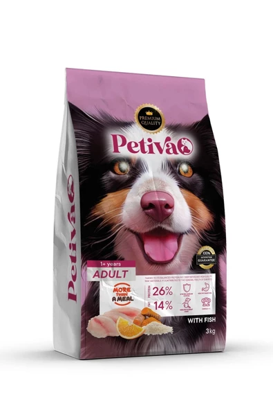 Petiva Yetişkin Balıklı Köpek Maması 3 Kg