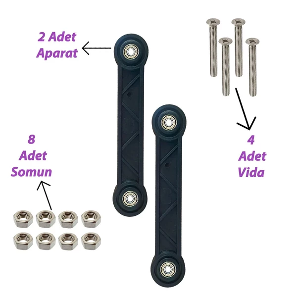 2 Adet Beşik Sallama Aparatı Siyah 15.5 Cm - 2