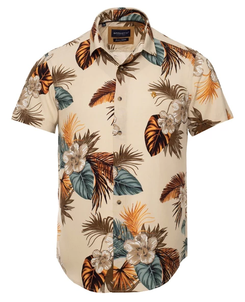 Erkek Büyük Beden 118-191 Kilo Arası İçin Uygun Kısa Kollu Cepsiz Viscon Gömlek