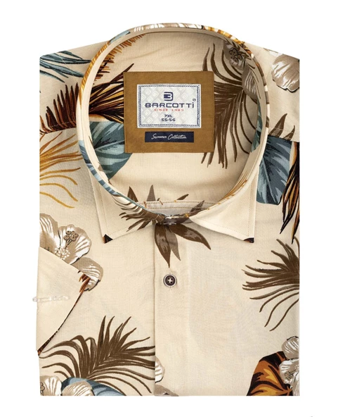 Erkek Büyük Beden 118-191 Kilo Arası İçin Uygun Kısa Kollu Cepsiz Viscon Gömlek - 2