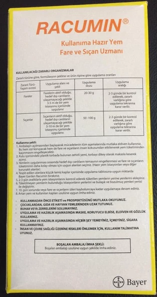 Bayer Racumin Fare Zehiri 250 gr Kullanıma Hazır Yem Fare ve Sıçan Uzmanı - 4