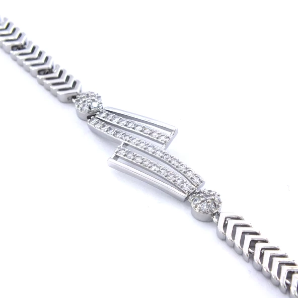316L Çelik Zirkon Taşlı Kadın Bileklik  BLK-1033 - Resim 6