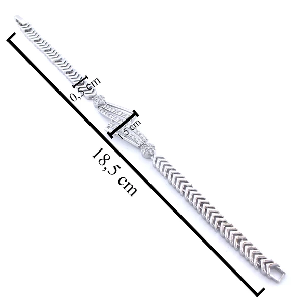 316L Çelik Zirkon Taşlı Kadın Bileklik  BLK-1033 - Resim 5