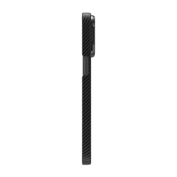 iPhone 15 Pro Max Uyumlu  Uyumlu KılıfMagsafe Şarj Özellikli 600D Kevlar Krek Karbon Standlı Kapak - 8