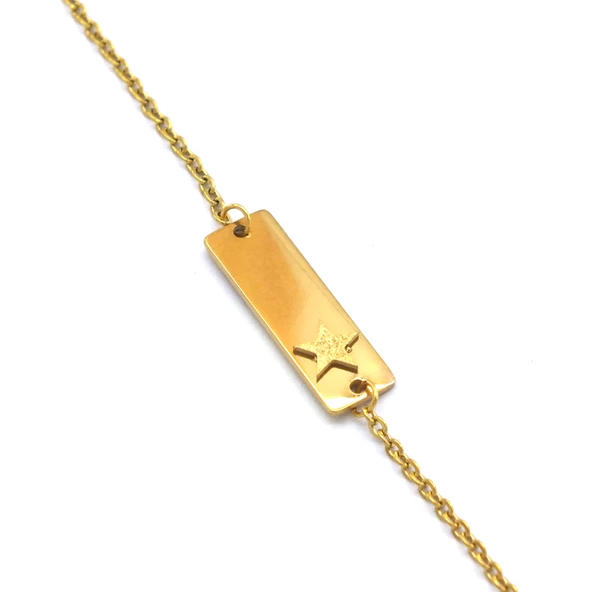 Altın Kaplama Yıldız Model Unisex Bileklik BLK-1019 - Resim 5