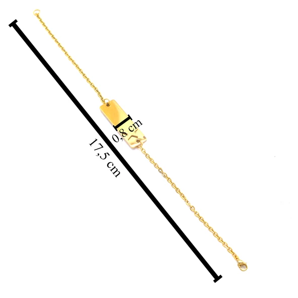 Altın Kaplama Yıldız Model Unisex Bileklik BLK-1019 - Resim 4