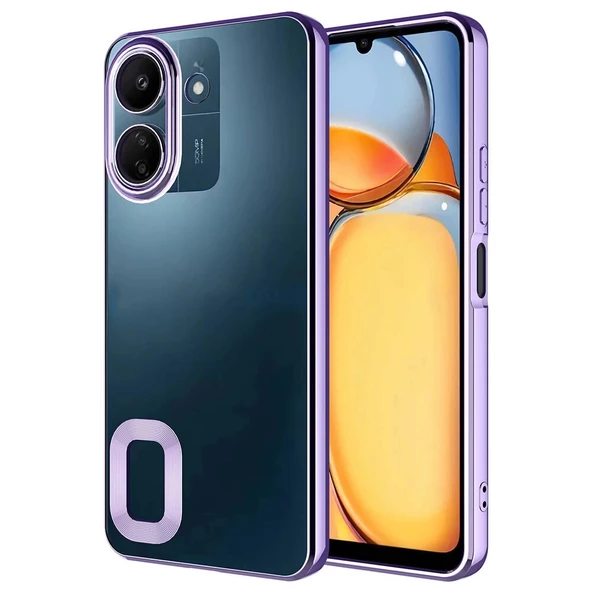 Xiaomi Poco C65 Uyumlu Kılıf Kamera Korumalı Logo Gösteren Omega Kapak