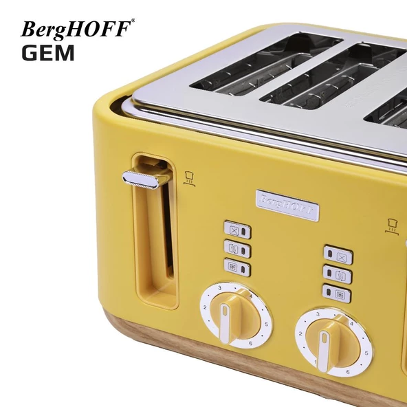 BergHOFF GEM NATURAL Sarı Dört Dilim Ekmek Kızartma Makinesi 7960001 - 2