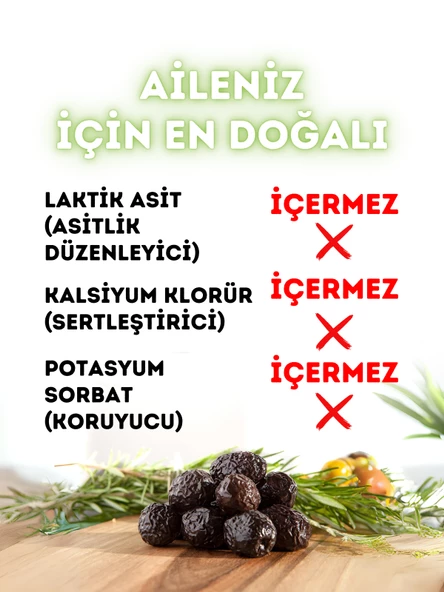 Mytat Doğal Gemlik Özel Siyah Zeytin 900 gr (261-290) M - 2