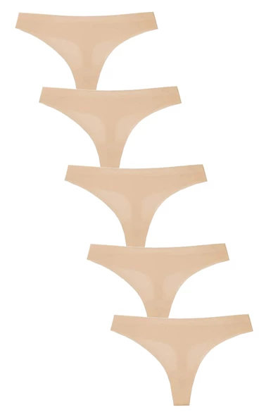 5li Kadın Tanga İz Yapmaz Lazer Kesim String Ağ Dikişsiz - 3