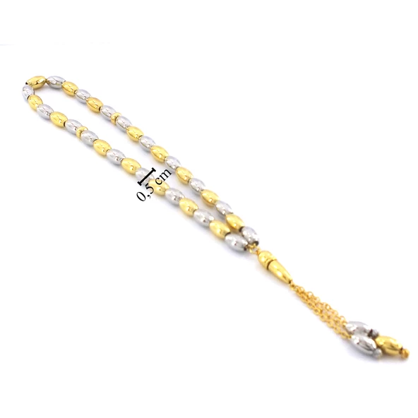 FerizZ 316L Çelik Arpa Kesim Çift Renkli Tesbih T-166 - 3