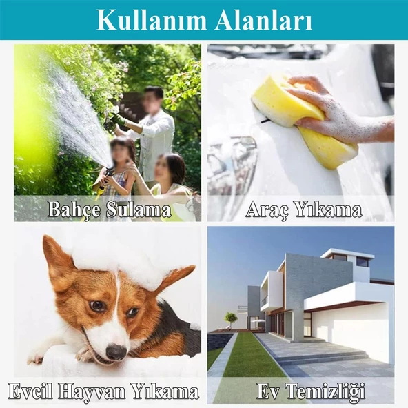Makaralı Hortum Seti Garden Kit Bahçe Çeşme Su Hortumu İç Çap 1/2 Sulama Araç Yıkama 20 Metre - 7
