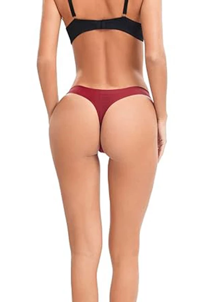 5li Kadın İz Yapmaz Micro Tanga Lazer Kesim String - 6