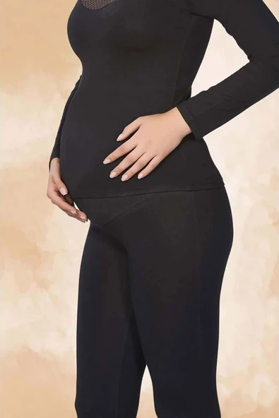 Kadın Modal Hamile Tayt Egzersiz Yoga Tayt Pantolon Belinay 509 - 3