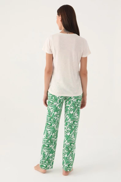P.Cardın  Kadın Bej Kısa Kol Pijama Takımı 8806 - 3