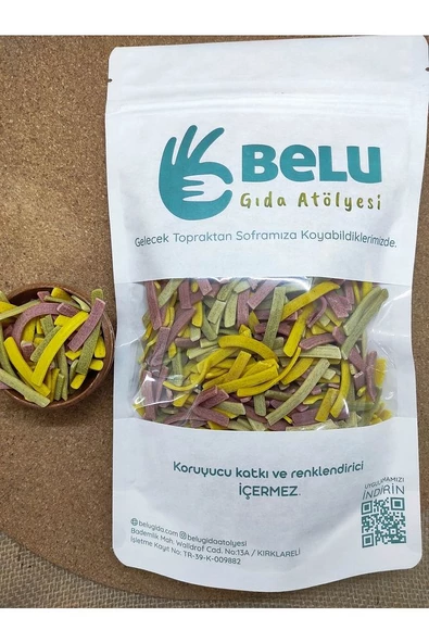 Karışık Sebzeli Erişte 250 gr Ispanaklı , Kırmızı Pancarlı, Zerdeçallı Karışım Vitamin Deposu - 3