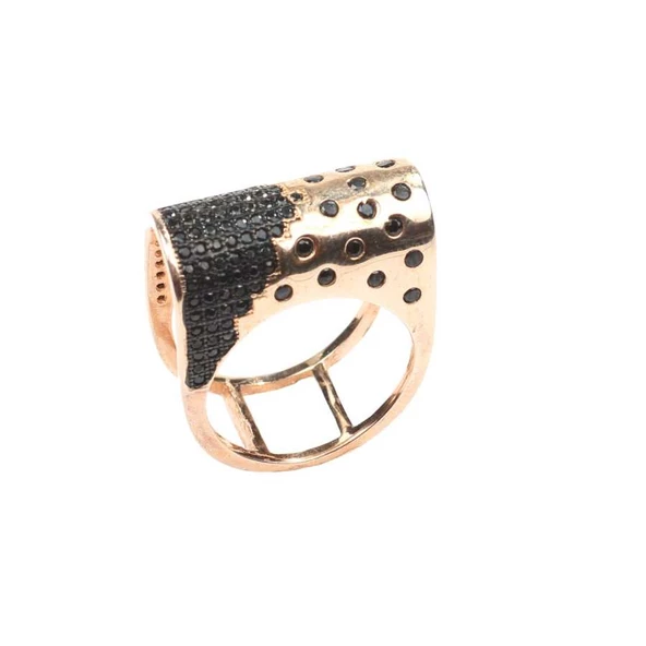 925 Ayar Gümüş Gecenin İçindeki Yıldızları Andıran Yüzük - Resim 2