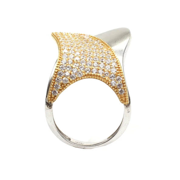 925 Ayar Gümüş Dil Model Yüzük - Resim 3