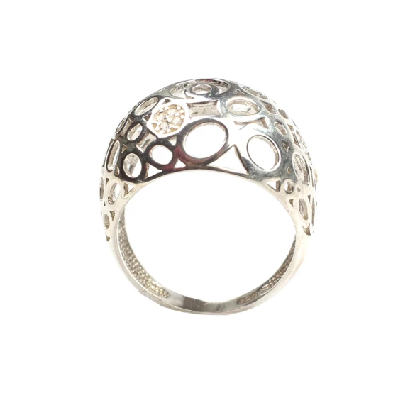 925 Ayar Gümüş Ajurlu Taşlı Model Yüzük - Resim 6