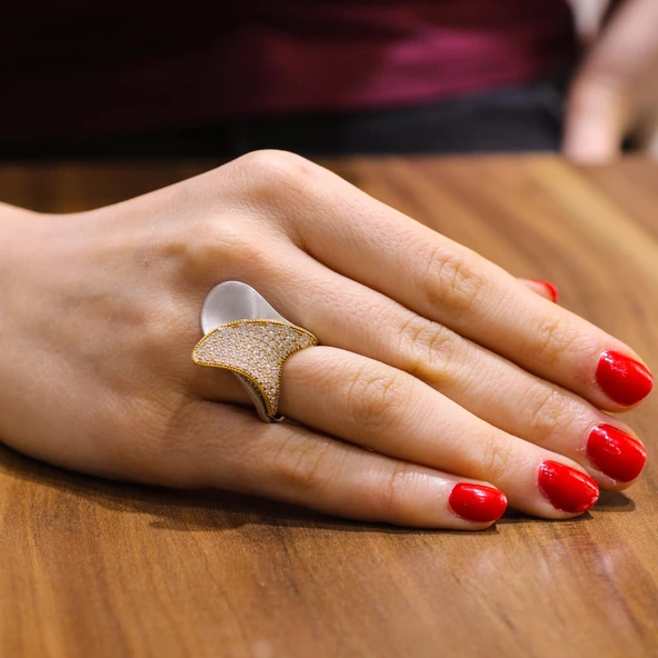 925 Ayar Gümüş Dil Model Yüzük ürün görseli