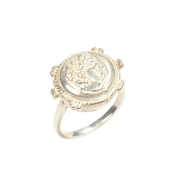 925 Ayar Gümüş Sezar Yüzük - Resim 2