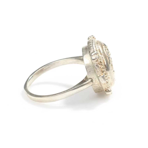 925 Ayar Gümüş Sezar Yüzük - Resim 3