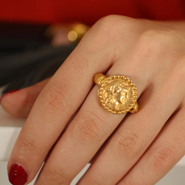 925 Ayar Gümüş Roma Askeri Yüzük - Resim 7