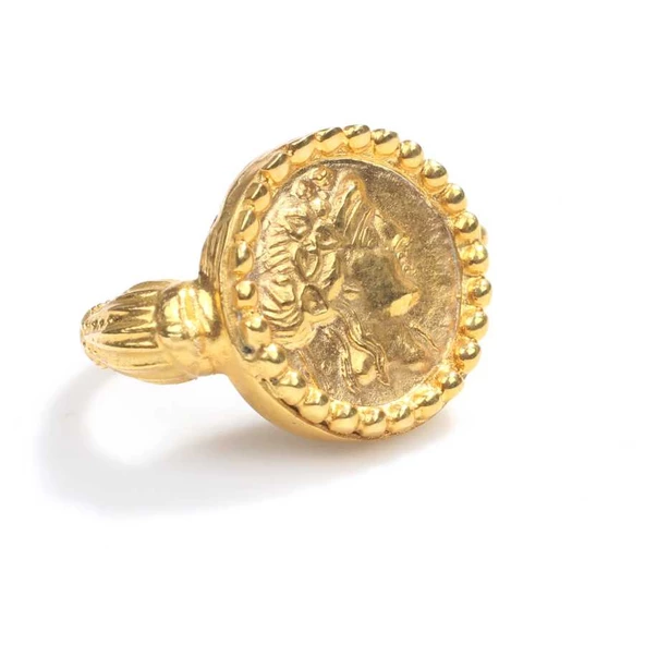 925 Ayar Gümüş Roma Askeri Yüzük - Resim 5