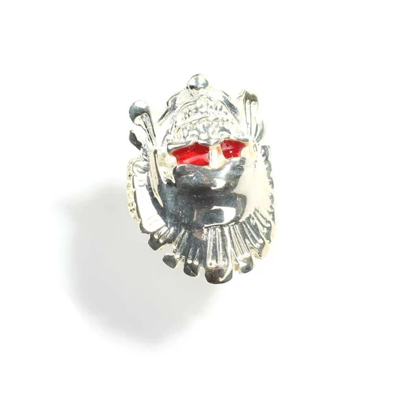 925 Ayar Gümüş Savaşçı Kızılderili Kafası Yüzük - Resim 2