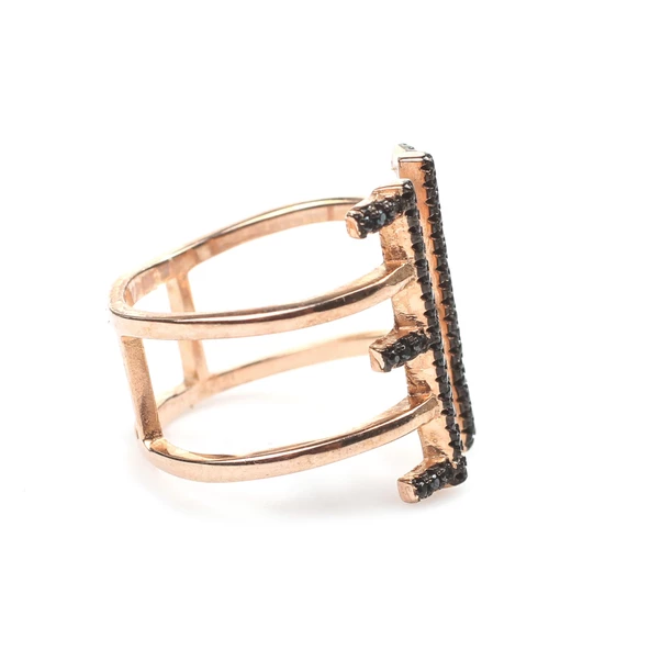 925 Ayar Gümüş E Harfli Tasarım Yüzük - Resim 4