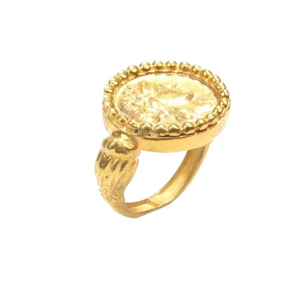 925 Ayar Gümüş Roma Askeri Yüzük - Resim 6