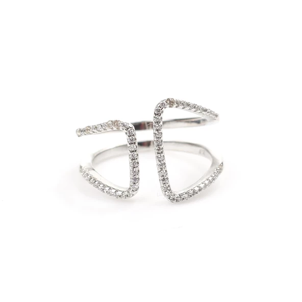 925 Ayar Gümüş Köşeli Çift D Tasarım Yüzük - Resim 10