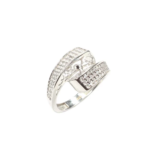 925 Ayar Gümüş Kare Model Taşlı Yüzük - Resim 2