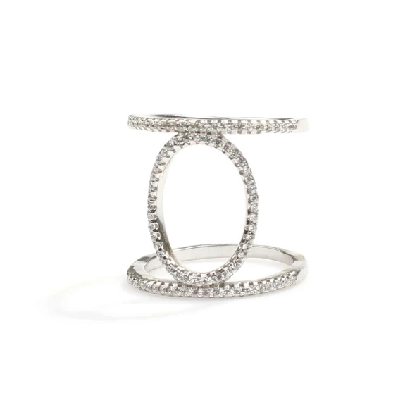 925 Ayar Gümüş Oval Taşlı Tasarım Yüzük - Resim 3