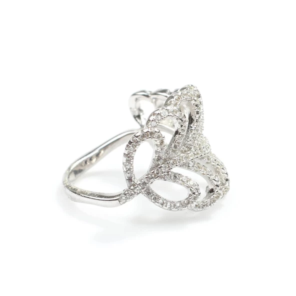 925 Ayar Gümüş Yapraklı Model Tasarım Yüzük - Resim 7