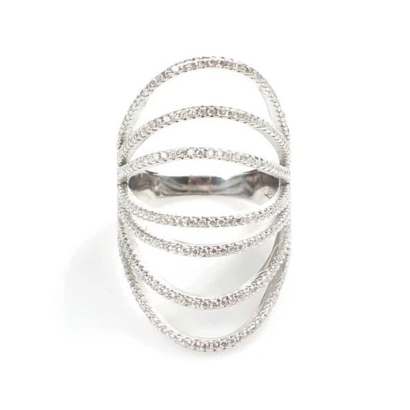 925 Ayar Gümüş Dilimli Model Tasarım Yüzük - Resim 3