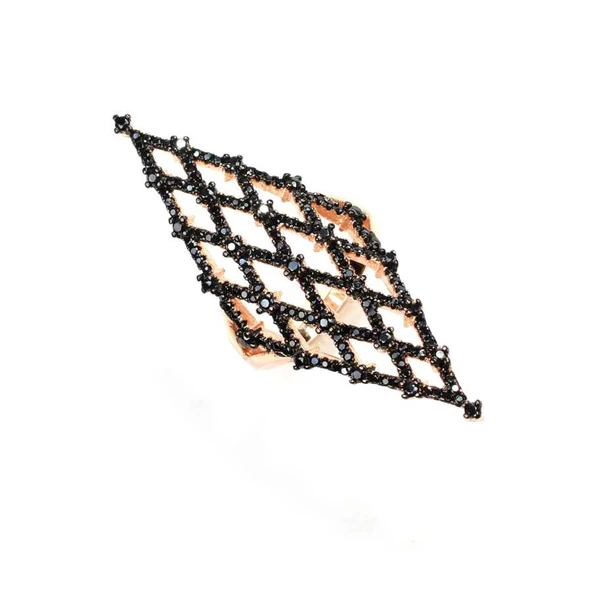 925 Ayar Gümüş Baklava Desenli Yüzük - Resim 2