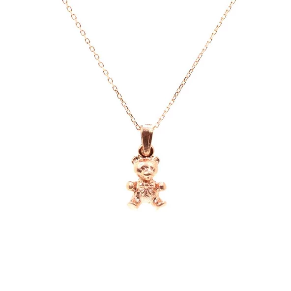 925 Ayar Gümüş Minik Ayıcık Kolye - Resim 3