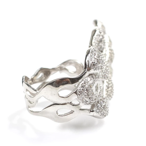 925 Ayar Gümüş Alev Dalgası Tasarım Yüzük - Resim 11