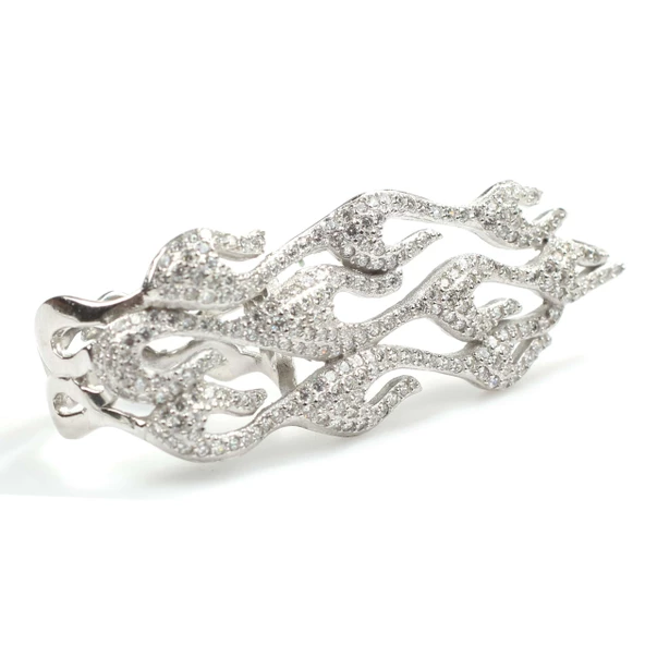 925 Ayar Gümüş Alev Dalgası Tasarım Yüzük - Resim 10