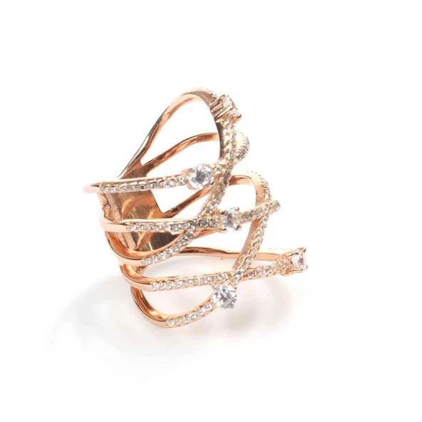 925 Ayar Gümüş Beyaz Zirkon Taşlı XX Model Tasarım Yüzük ürün görseli 1