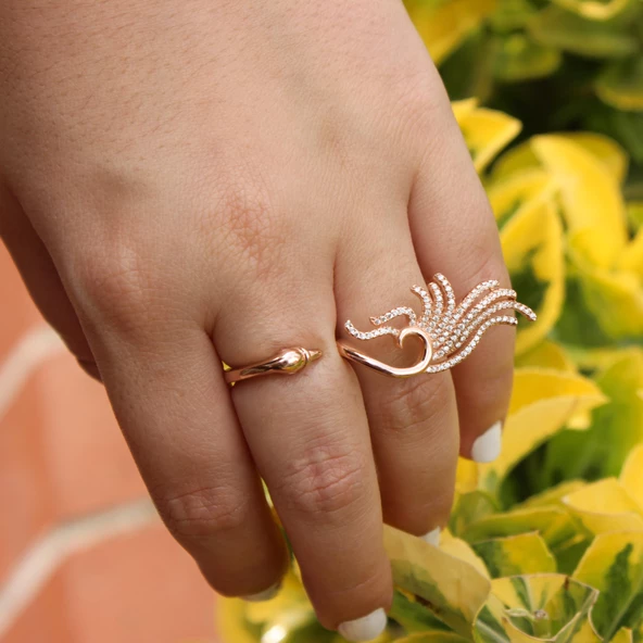 925 Ayar Gümüş Kuğunun Dansı Tasarım Yüzük ürün görseli 1