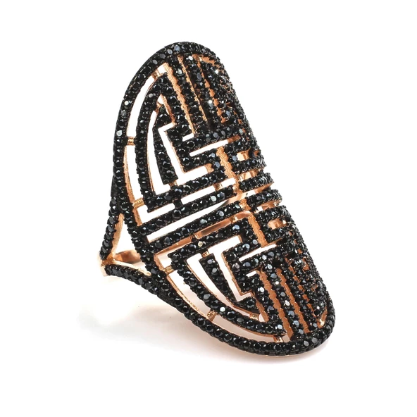 925 Ayar Gümüş Labirent Motifli Yüzük - Resim 5