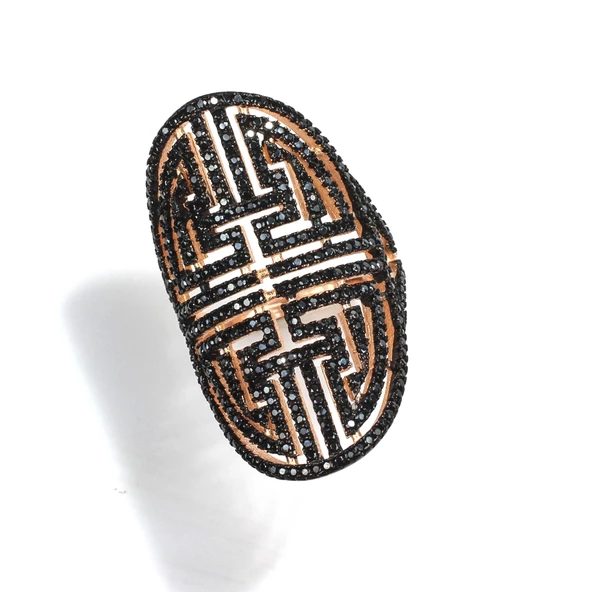 925 Ayar Gümüş Labirent Motifli Yüzük - Resim 4