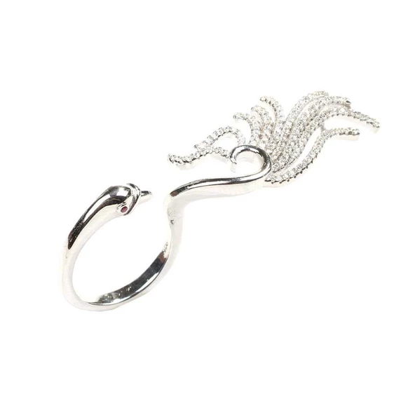 925 Ayar Gümüş Kuğunun Dansı Tasarım Yüzük - Resim 2